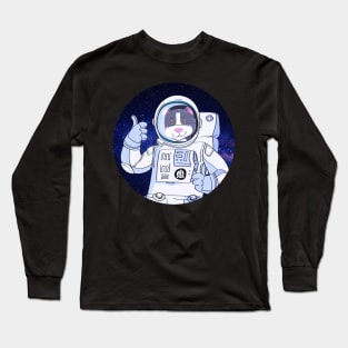 Cat Astronaut Funny Kitty In Space Science Fiction Long Sleeve T-Shirt